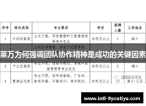 莱万为何强调团队协作精神是成功的关键因素
